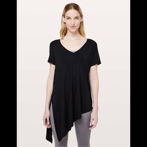 Black Lululemon Asymmetrical Tee Size 12